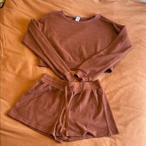 Waffle Knit Loungewear Set